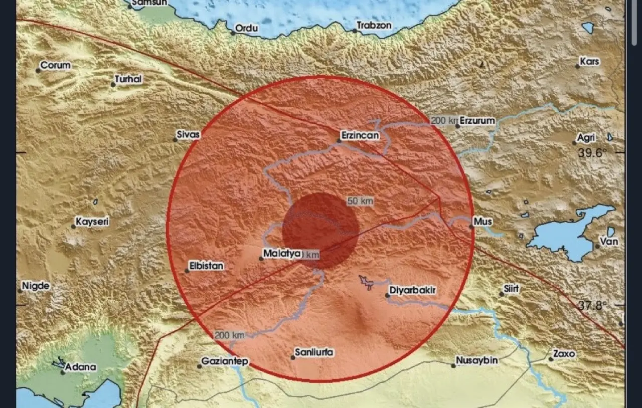 Malatya Elazığ deprem haritası Baskil merkez üssü