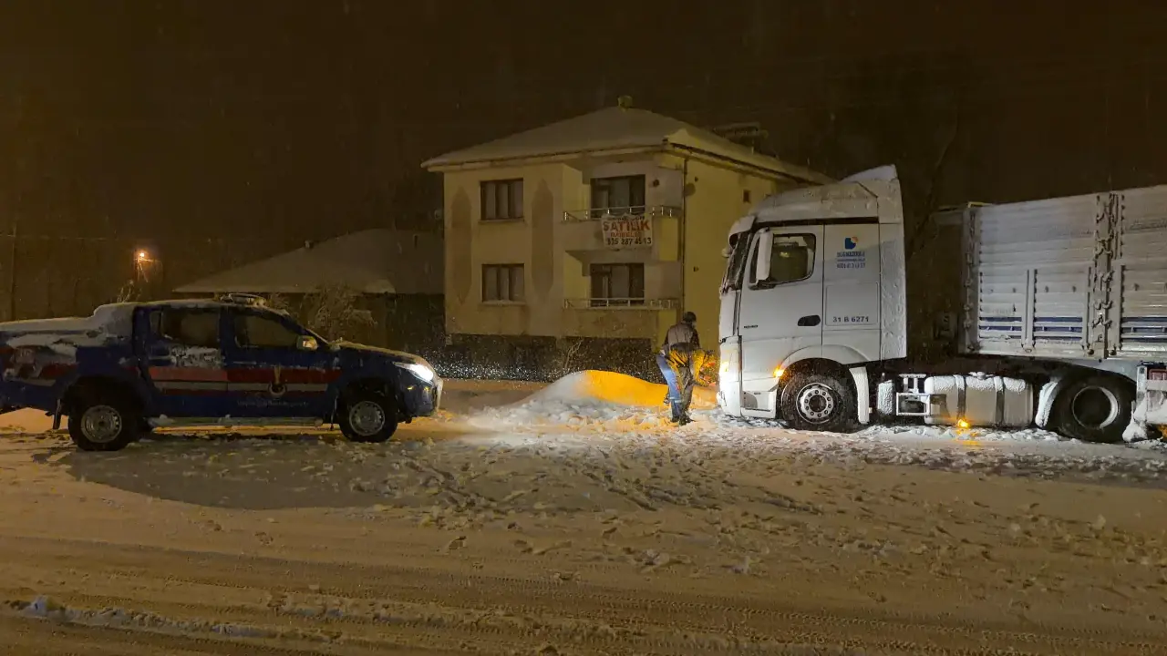 Doğanşehir jandarma trafik denetimi kar yağışı