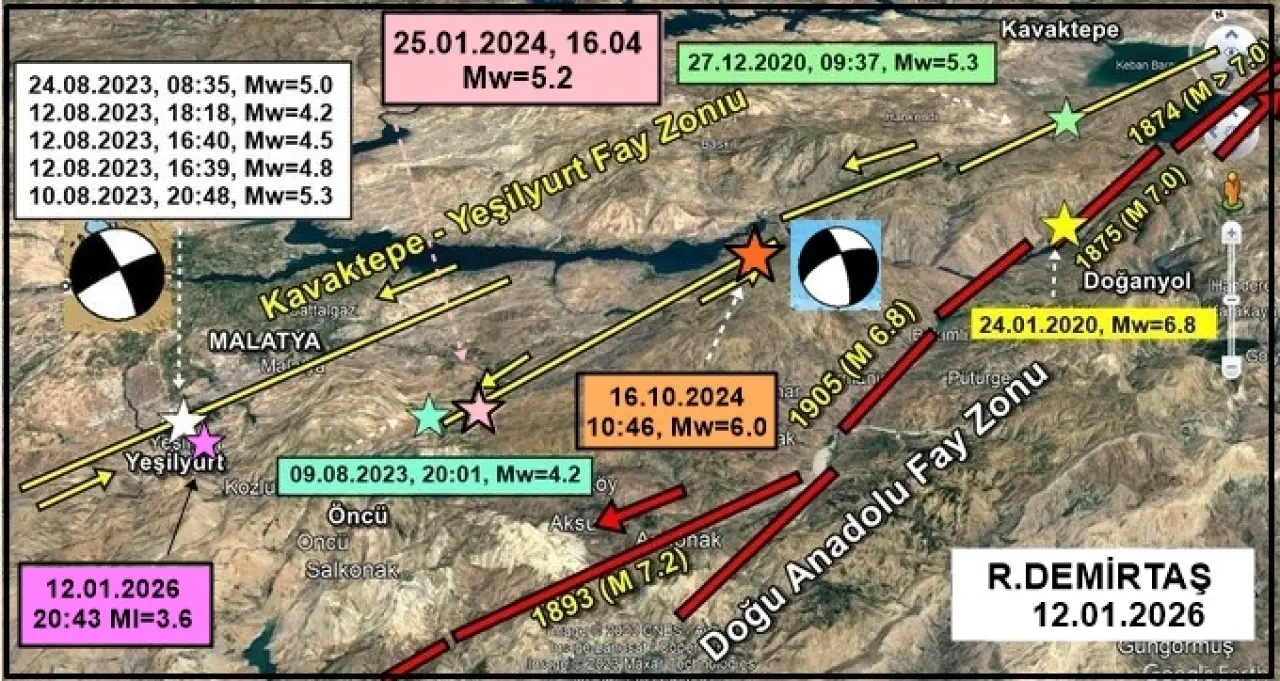 Malatya Yeşilyurt deprem haritası