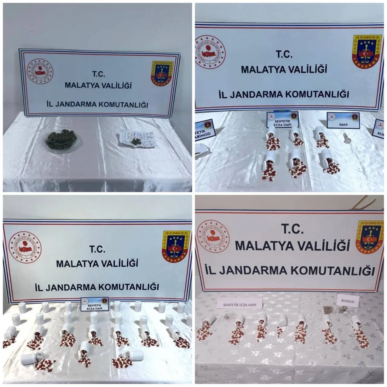 Malatya jandarma uyuşturucu operasyonu ele geçirilenler