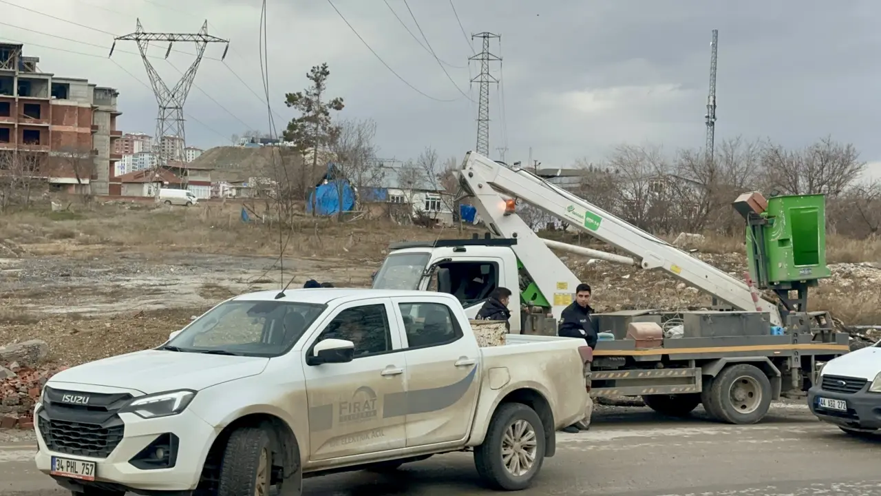 Malatya yüksek gerilim hattı kopan teller ve ekipler