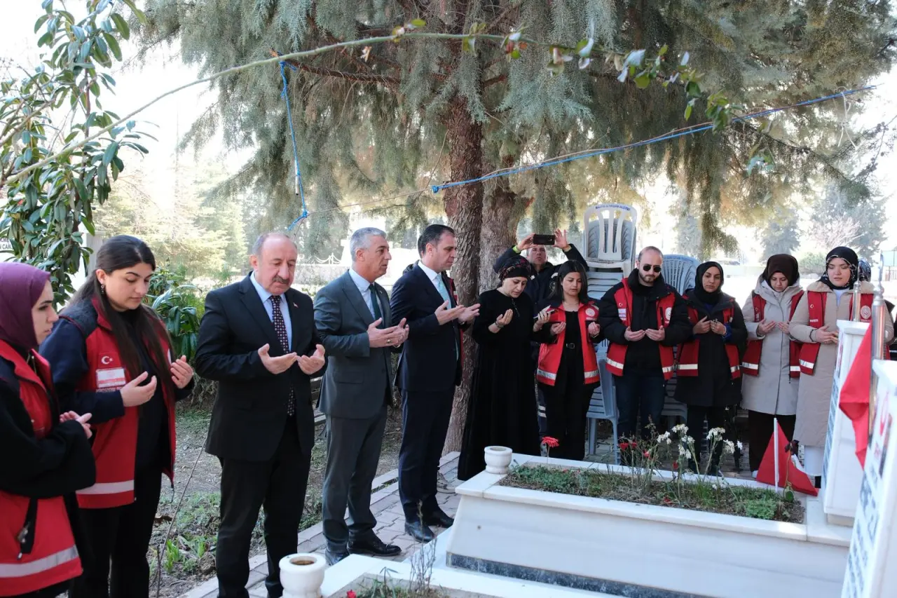 Aile ve Sosyal Hizmetler İl Müdürü Ali Sait Çeçen çocuklarla şehitlikte